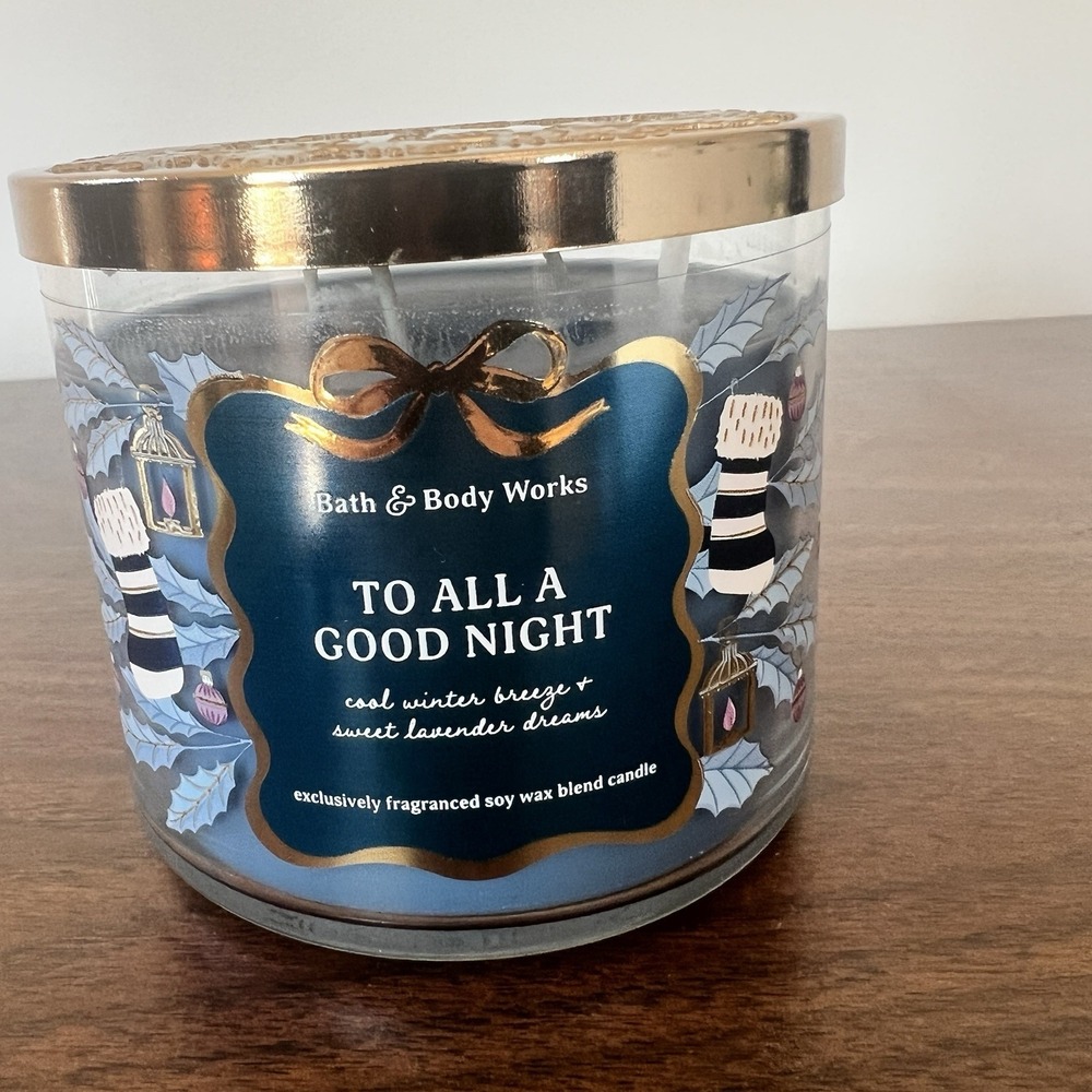 Bath & Body Works TO ALL A GOOD NIGHT 3 Wick Large Scented Candle 14.5 oz